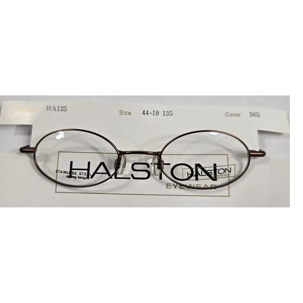 Vintage Halston HA125 Eyeglasses Frames Oval Bronze Korea 44 19 135 NWT Y2K NOS